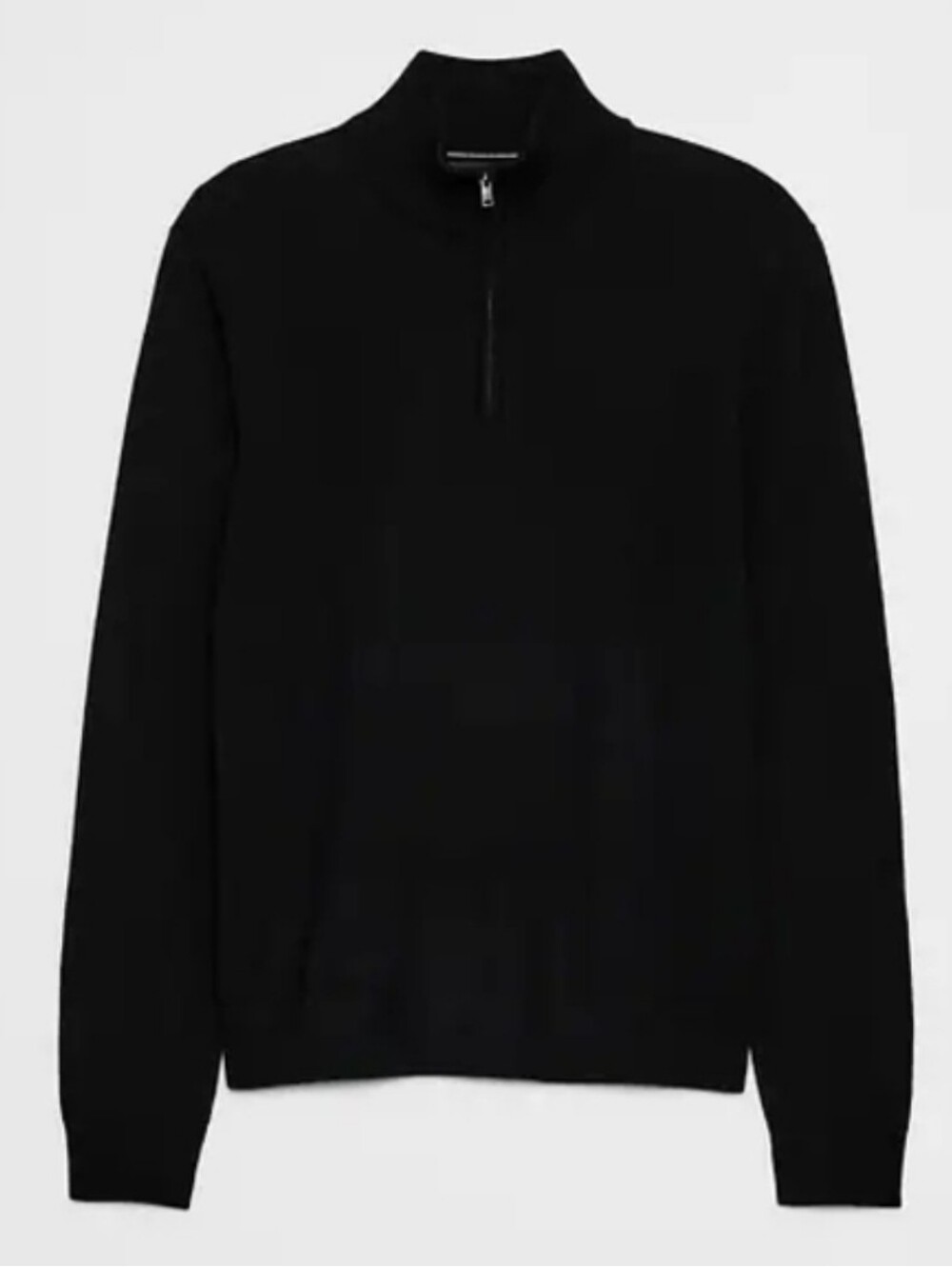 BANANA REPUBLIC | Baruffa Italian Merino Wool Black Quarter Zip Sweater | L Tall